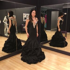 Black Mermaid Evening Gown